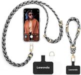 Lawonda 2 Pads Phone Lanyard Adjustable Crossbody Cell Phone Neck Strap Universal Mobile Phone Wrist Lanyard + 2pcs Phone Patch Tether Tab for Travel Essentials