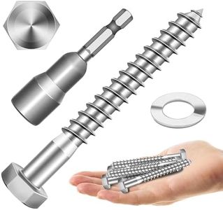 MYWISH (10Sets) 3/8" x 3" Hex Head Lag Bolts, Heavy Duty Lag Screws with Washers, 304 Stainless Steel Bolts 18-8, Lag Screws Wood Screws, Partial Thread Bright Finish, 3/8 Bolt