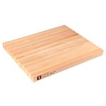 MAISON RODIN Butcher Block Maple Edge-Grain Wood 20"x16"x1.5", Made in Canada, Thick Extra-Large Wooden Cutting Board with Integrated Handgrips, Kitchen Essentials