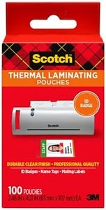 Scotch Thermal Laminating Pouches, 2.4 x 4.2-Inches, ID Badge Without Clip, 100-Pouches (TP5852-100)