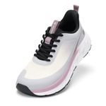 FitVille Women's Wide Slip on Running Shoes Breathable Walking Sneakers Non-Slip Tennis Shoes for Plantar Fasciitis Swollen Feet(Lilac/Black, 9.5 Wide)