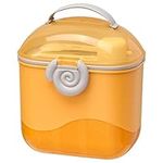 Zooawa Baby Formula Dispenser On The Go, Baby Formula Container Holder Milk Powder Dispenser Formula Travel Container Portable Fruit Snack Storage Container with Scoop Fork Leveller, 550ml/300g,Orange