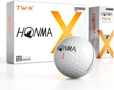 Honma TW-X Golf Balls,Tour Level Spin Control and Distance,Premium 3-Piece Golfball with Urethane Cover,Aerodynamic Dimples for Greenside Precision,High Launch and Soft for Men Women,1 Dozen