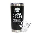 Graduation Gifts for Him Her, Class of 2024 Graduation Travel Tumbler, Inspirational 2024 Grad Gifts for High School Colleage Students Daughter Son Friends Women Men Master Gifts(Black)