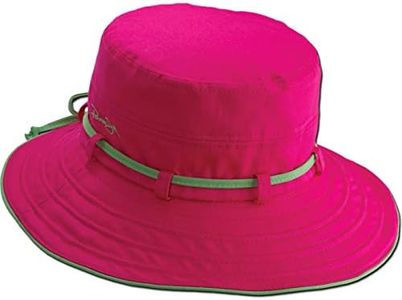 Panama Jack Women's Contrast Cotton Bucket Sun Hat with Sizing Tie, 3" Brim (Fuchsia)