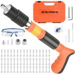 Nail Gun with 120 Pieces Round Nail Gun Steel Nail Gun Tool for Nailing with Gloves Keys for Glasses Ear Plugs