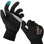 COOLJOB A3 Cut Resistant Safety Work Gloves, Sandy Nitrile Rubber Coated Working Cutting Gloves for Men, Knife Proof HPPE and Metal Base, Great for Gardener, Worker, Driver, Black, 1 Pair, Medium M