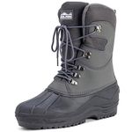 Polar Mens Tall Nylon Mesh With Overlay Duck Waterproof Sole Lace Up Winter Snow Boots - Grey - UK9/EU43 - YC0447