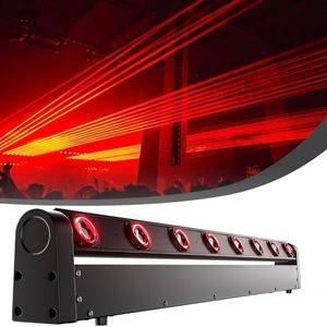 SHEHDS Moving Head Light Bar LED 8x12W RGBW 4IN1 Beam and Dazzling Effect 8° Lens Angle Stage Lihgt Bar 180 ° Tilt DMX and Sound Control DJ Lights Bar for Wedding Theater Church Disco Ball