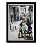 GRAY WALL - Hollywood Poster Frame Life IS Beautiful Movie Framed Acrylic Glass Poster For Room & Office (10 Inch X 13 Inch, Multicolor)