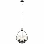 Kichler Lighting 44059OZ Tuscany - Three Light Mini Chandelier, Olde Bronze Finish with Clear Seeded Glass