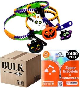 UpBrands 2400-Pack Halloween Zipper Bracelets for Kids – Bulk Sensory Fidget Toys, Party Favors, Trick-or-Treat Handouts, Classroom Rewards & Event Giveaways