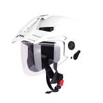 Steelbird Sbh-23 Brutal Isi Certified Open Face Helmet (Medium 580 Mm, Dashing White With Clear Visor), Cycling