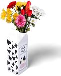 TetraPakBoxMEANT2TOBE Milk Carton Vase - Unique Flower Vase - Paper Aesthetic Bag Vase - Cool Home Decor Vases - Milk Glass Vase for Flowers - TetraPakBox Planter Design Vase - Ceramic Vintage