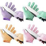 4 Pairs Kids Cut Resistant Gloves Level 5 Safe Gloves Protection for Kitchen Garden, Oyster Shucking, Crafts, DIY (Small)