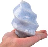 AMOYSTONE Natural Kyanite Stone Flame Decorative Stone Tower Large for Meditation Healing, Witchcraft, Table Decors 1-1.4 LBS