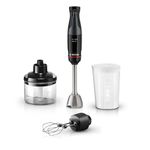 Bosch ErgoMaster Series 4 MSM4B624GB Pressure Controlled Speed 3 in 1 Hand Blender with Double Whisk, Mini Chopper and Beaker, Stainless Steel Blade, 1000 W Motor, Black