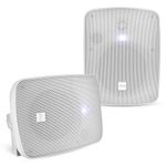 PYLE Outdoor Speakers- Bluetooth Waterproof Wireless Speakers, 600 Watt 2-Way Full Range Stereo Speaker, Marine Grade Weatherproof, Wall/Ceiling Universal Mounting- Home, Boat, Patio Pool- 5.25" White