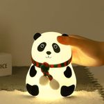 Parssufy Cute Panda Night Light For Kids,Nursery Silicone Night Light,7-Color Changing Lamp,Room Decor, Gifts For Toddler Children Teenage Girls Valentine's Day, Led, Multi