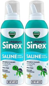 Vicks Sinex, Children's Saline Nasal Spray, Drug Free Ultra Fine Mist with Hint of Aloe, Ages 1+, Fast Everyday Stuffy Nose Relief for Kids, Clear Mucus from a Cold or Allergy, 5 OZ x 2