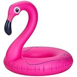 Bramble - Large Bright Pink Flamingo Ring Float 116x96cm, Pool Toy Rubber Ring For Swimming Pool Outdoor Party Adults or Kids