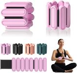 Wrist & Ankle Weights for Women, Adjustable Leg & Arm Weights Set of 2 (1Lb Each), Wearable Weighted Wristbands for Walking, Pilates, Yoga, Gym, Swimming, Training, Running (Pink)