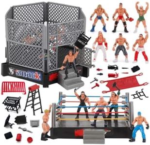 ToyVelt WWE Ring Playset with 32-Piece Wrestling Action Figures for Boys 8-12 Playset, Safe and Durable WWE Toys, Comes with Wrestling Ring, Realistic Action Figures