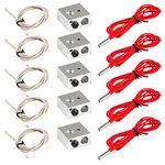 MakerHawk 5pcs Aluminum Heater Block for MK7 / MK8 3D Printer and 5pcs NTC 3950 100K Thermistor with 1 Meter Wiring and 5pcs 12V 40W 620 Ceramic Cartridge Heater for 3D Printer