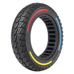 ZAITUO 60/70-6.5, 10x2.5 10" Off-Road Honeycomb Tire, Air Pocket Non-Pneumatic 3-Color Solid Tire w/Slot 45mm Replace for Segway Ninebot Max G30LP G30D G30E Electric Kick Scooter Tyre Wheel Parts (1)