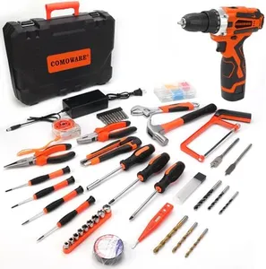 COMOWARE 16.8V Cordless Drill Set Combo Kit, 153 Pcs Tool Kit for Home, Professional Household Tool Sets for Men, Basic Tool Kit with Power Drill, Tool Set with Drill for Garden Office Home Repair