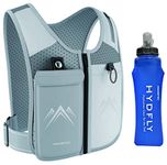 AMOSTEC Running Phone Holder Vest, Original Zip Front Reflective Running Vests with 500ml Hydration Bottle, 5 Pockets for Cards, Keys, Towels, Adjustable Waistband & Breathable Materials, Men & Women