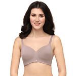 SOIE Women Full Coverage Polyamide Spandex Padded Non Wired Ultra Soft Seamless Bra(CB-129 BARK 40C)