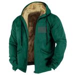 Generic Men's Western Vintage Print Sherpa Fleece Lined Jackets 90s Flannel Sweatshirts for Teens Girls High Vis T Shirts for Men Men Sweatshirt with Pocket（1-Dark Green,5X-Large）