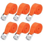 6Pcs Ratchet Tie Down Straps, 0.5m x 25mm Heavy Duty Lashing Straps, Adjustable Orange Bike Rack Straps Tensioning Belts with Quick Release Cam Bukle for Vans,Motorcycle,Trucks,Trailer,Luggage,Cargo