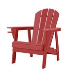 Adirondack Chairs, HDPE All-Weather Adirondack Chair, Fire Pit Chairs (1, Red)