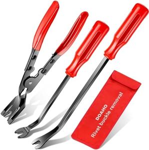 Doaho 3 Pcs Auto Clip Pliers Set and Fastener Remover,Car Trim Rivet Removal Pry Tool Repair Kit with Storage Bag for Automotive Door Panel,Upholstery