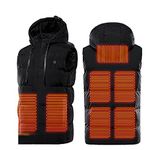 LUCKME Heated Vest Jacket for Men and Women Hooded Electric USB Charging Body Warmer Gilet with 9 Heating Zones Heating Clothing for Winter Outdoor Working,Skiing,Hiking,Riding(No Power Bank)