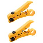 Afflatus Coaxial Cable Stripper Coax Wire Cutter Stripping Tool for RG59/6/7/11 Stripper Flat or Round UTP Cat5 Cat6 Universal Tool MultiFunction Adjustable Coaxial Cable Stripper Wire Cutter Stripper