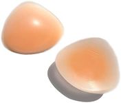 HIPLAYGIRL Pair Concave Silicone Breast Form, Triangle Mastectomy Prosthesis Bra Inserts Enhancer Pads, Beige