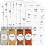 Talented Kitchen 144 Spice Labels Stickers, White Spice Jar Labels Preprinted for Spice Jar Lids, Seasoning Herbs Spice Rack Organization, Water Resistant, Black Minimalist (Round 1.5 in)