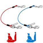 Mi Metty Dog Seat Belt Harness for Car,2pcs Dog Seatbelt of Coated Wire Leash Safety Restraint,No Chew Tether Cable Vehicle Dog Accessories,Double Clips & Latch (2 Pack Red+Blue, 24 inch/60 CM)