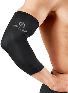 COPPER HEAL Elbow Compression Sleeve - BEST Medical Recovery Elbow Brace GUARANTEED with Highest Copper Infused Content - Support Stiff Sore Muscles and Joints Tendonitis Arm Tennis Basket Wrap (M)