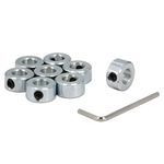 Zeberoxyz 8pcs 3/8" Bore Shaft Collars Sets-Screw Style Zinc Plated Solid Steel Lock Collars with 3/4" Outer Diameter and 3/8" Width for Drive shafts, The Automotive Industry etc.(3/8", Zinc Plated)