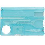 Victorinox Swiss Card Nail Care, Swiss Made Pocket Tool, Credit Card Size, 13 Functions, File, Scissors, Ice Blue Transparent