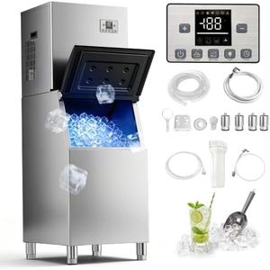 Uthfy Commercial Ice Maker Machine 450lbs/24H with 250lbs Storage Bin, 156 Ice Cubes in 7-15mins, ETL Certified, Large Industrial Ice Machine, Self Cleaning, Perfect for Business Restaurant Cafe Bar