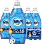 Dawn Ultra Dishwashing Liquid Dish Soap (4x19oz) + Non-Scratch Sponge (2ct), Original Scent (Packaging May Vary)