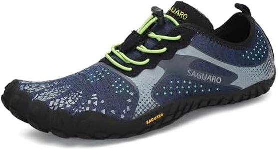 SAGUARO Mens Minimalist Shoes Barefoot Trail Runner Wide Toe Box Breathable Walking Gym Athletic Beach Swimming Pool Kayaking Water Shoes Grey