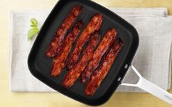 MsMk 11 Inch Induction Grill Pan, Bacon Carbonize also Nonstick, PFOA Free Non-Toxic, Stay-Cool Handle, Scratch-resistant, Induction Griddle Pan for Stove Top