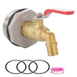 Ceaeso 2"Drum Faucet 3/4 inch Brass Barrel Faucet for 55 Gallon Drum, 55 Gallon Steel/Plastic Drum,rain Barrel Faucet, with EPDM Washer