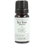 Nikura Pure Australian Tea Tree Essential Oil for Skin, Nail Fungus, Face, Hair, Acne, Piercings, Head Lice | Diffuser Oil for Home, Candle & Soap Making | 10ml | Vegan & UK Made